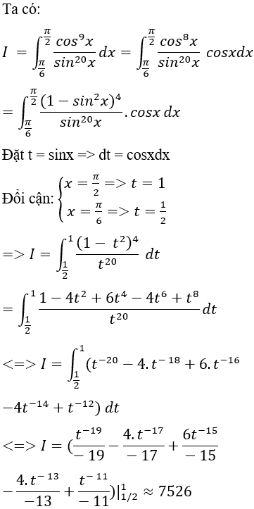 Tính tích phân hàm lượng giác bằng phương pháp đổi biến số