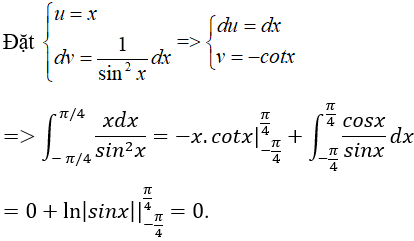 Tính tích phân hàm lượng giác bằng phương pháp tích phân từng phần