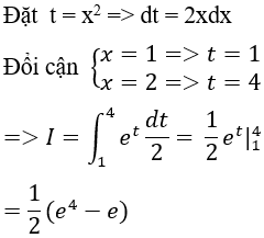Tính tích phân hàm số mũ, logarit bằng phương pháp đổi biến số