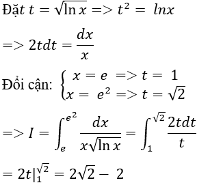 Tính tích phân hàm số mũ, logarit bằng phương pháp đổi biến số