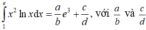 Tính tích phân hàm số mũ, logarit bằng phương pháp tích phân từng phần