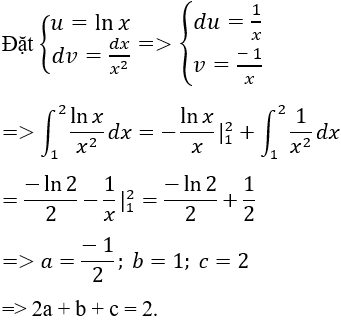 Tính tích phân hàm số mũ, logarit bằng phương pháp tích phân từng phần