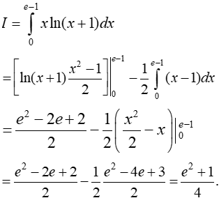 Tính tích phân hàm số mũ, logarit bằng phương pháp tích phân từng phần