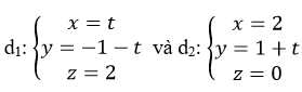 Viết phương trình đường vuông góc chung của hai đường thẳng chéo nhau