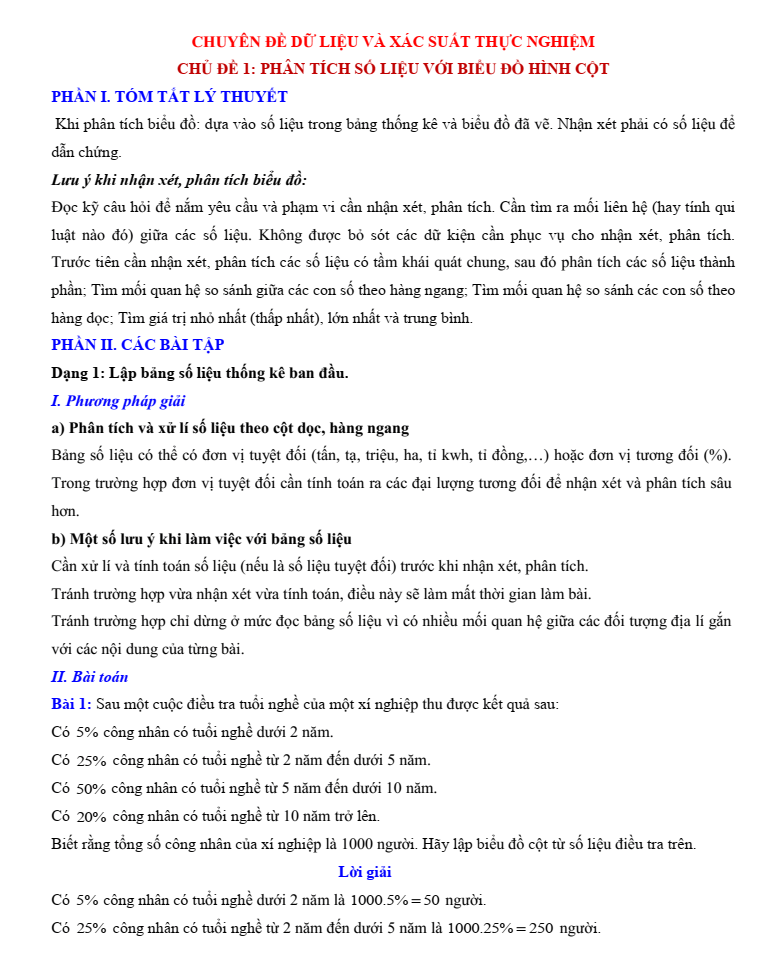 Chuyên đề bồi dưỡng HSG Toán 6 Dữ liệu và xác suất thực nghiệm (có lời giải)