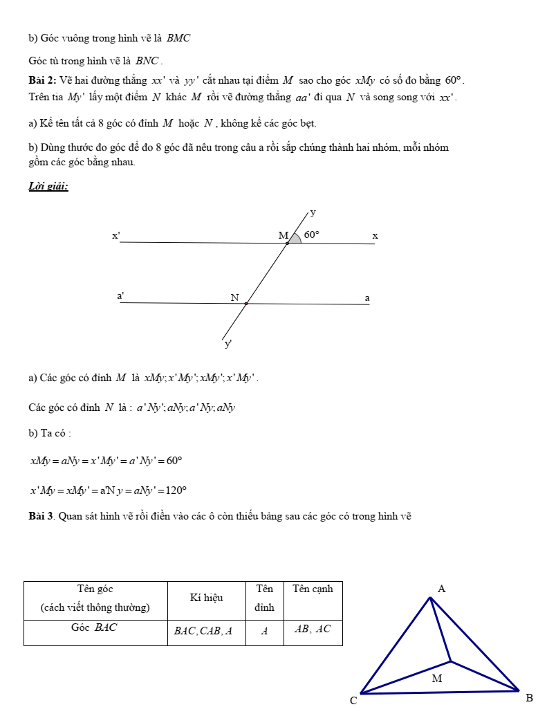 Chuyên đề bồi dưỡng HSG Toán 6 Góc (có lời giải)