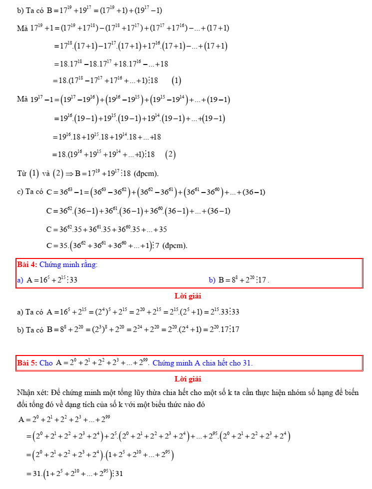 Chuyên đề bồi dưỡng HSG Toán 6 Phép chia hết và phép chia có dư (có lời giải)
