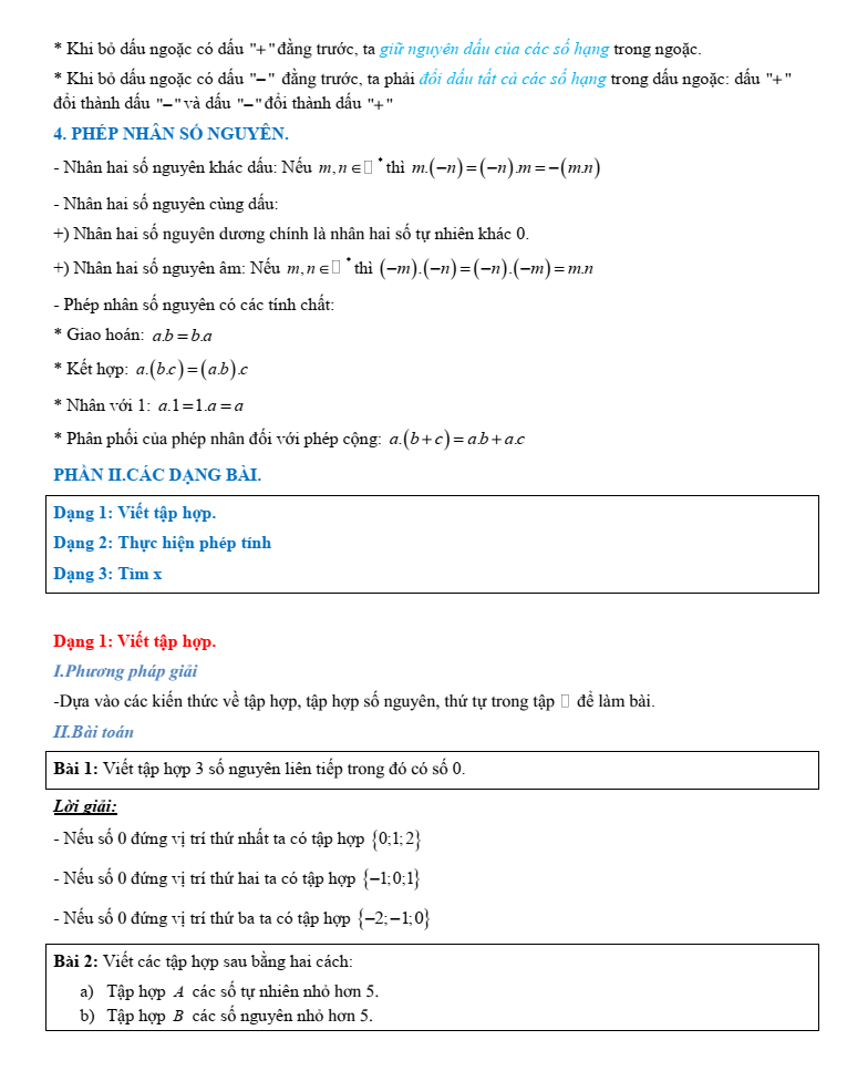 Chuyên đề bồi dưỡng HSG Toán 6 Số nguyên (có lời giải)