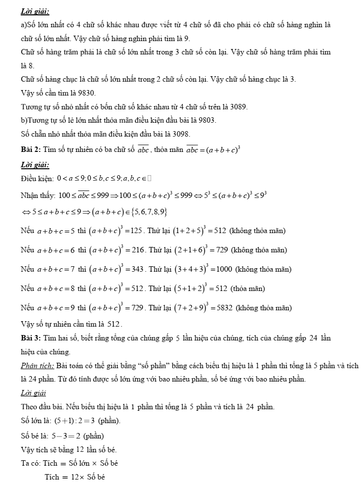 Chuyên đề bồi dưỡng HSG Toán 6 Số tự nhiên (có lời giải)