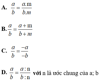 Trắc nghiệm Tính chất cơ bản của phân số - Bài tập Toán lớp 6 chọn lọc có đáp án, lời giải chi tiết