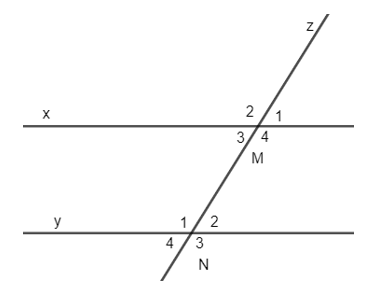 Bài tập Các góc tạo bởi một đường thẳng cắt hai đường thẳng lớp 7 (có đáp án)