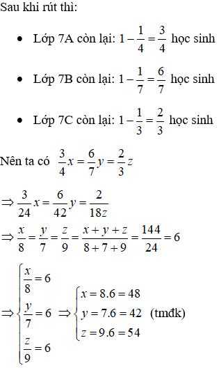 Cách giải bài toán chia tỉ lệ lớp 7 cực hay, chi tiết