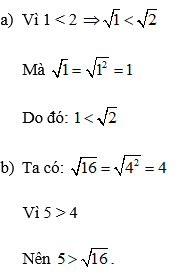 Cách so sánh các căn bậc hai cực hay, chi tiết