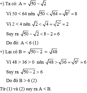 Cách so sánh các căn bậc hai cực hay, chi tiết