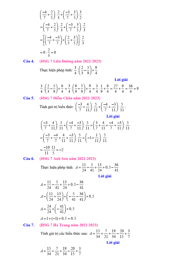 Chuyên đề bài tập bồi dưỡng HSG Toán 7 (có lời giải)