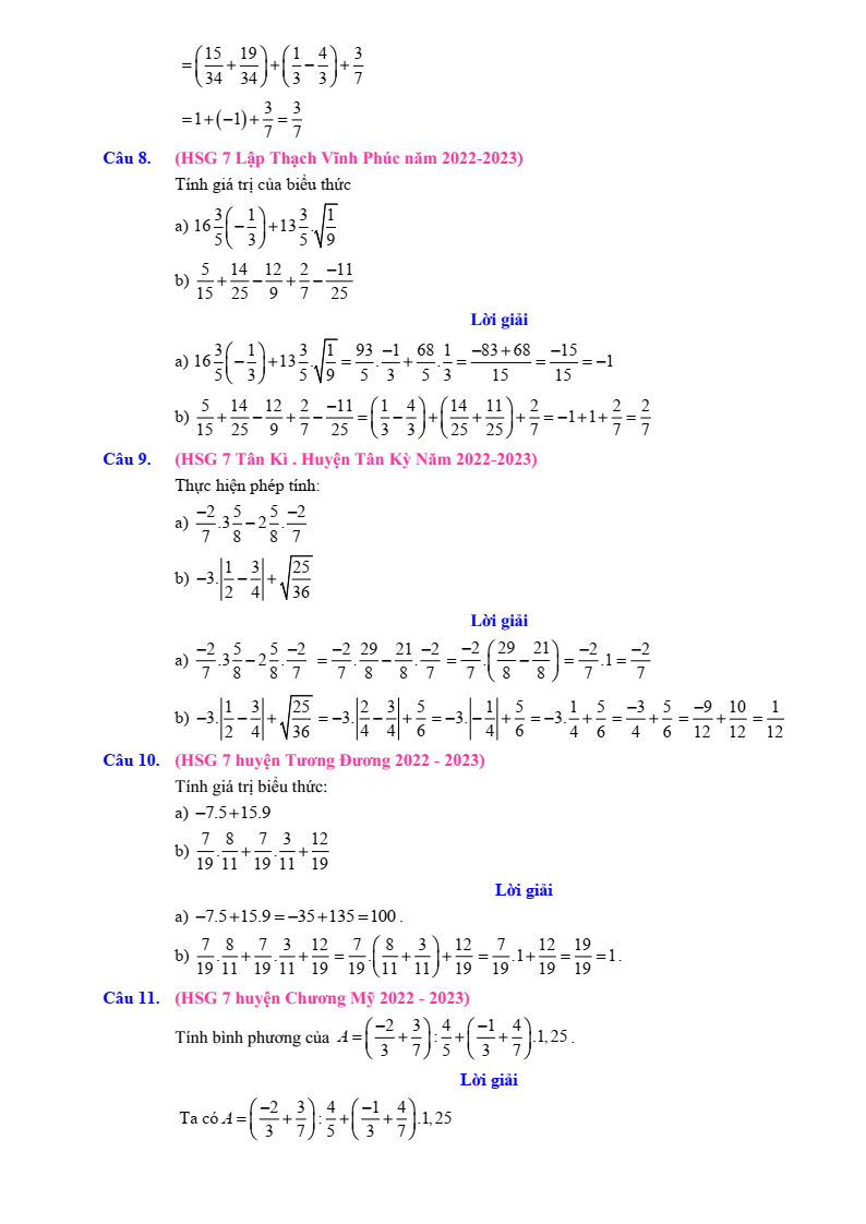 Chuyên đề bài tập bồi dưỡng HSG Toán 7 (có lời giải)