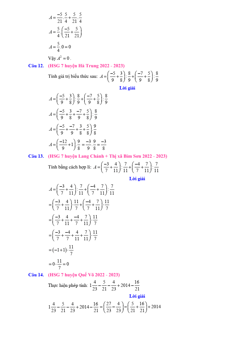 Chuyên đề bài tập bồi dưỡng HSG Toán 7 (có lời giải)