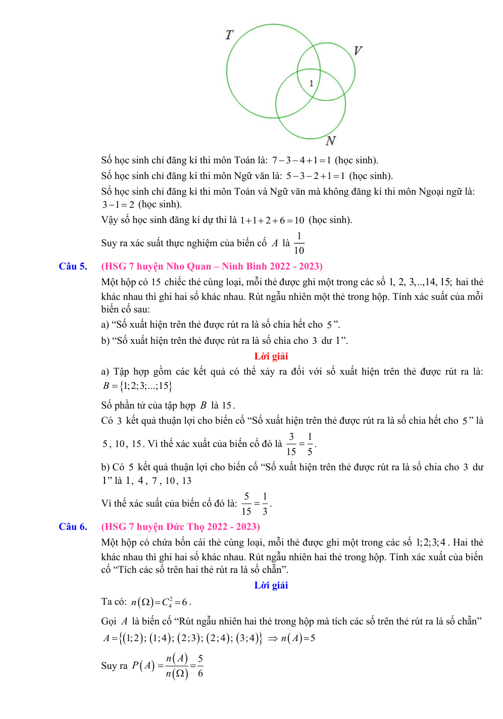 Chuyên đề bồi dưỡng HSG Toán 7 Biểu đồ và xác suất (có lời giải)