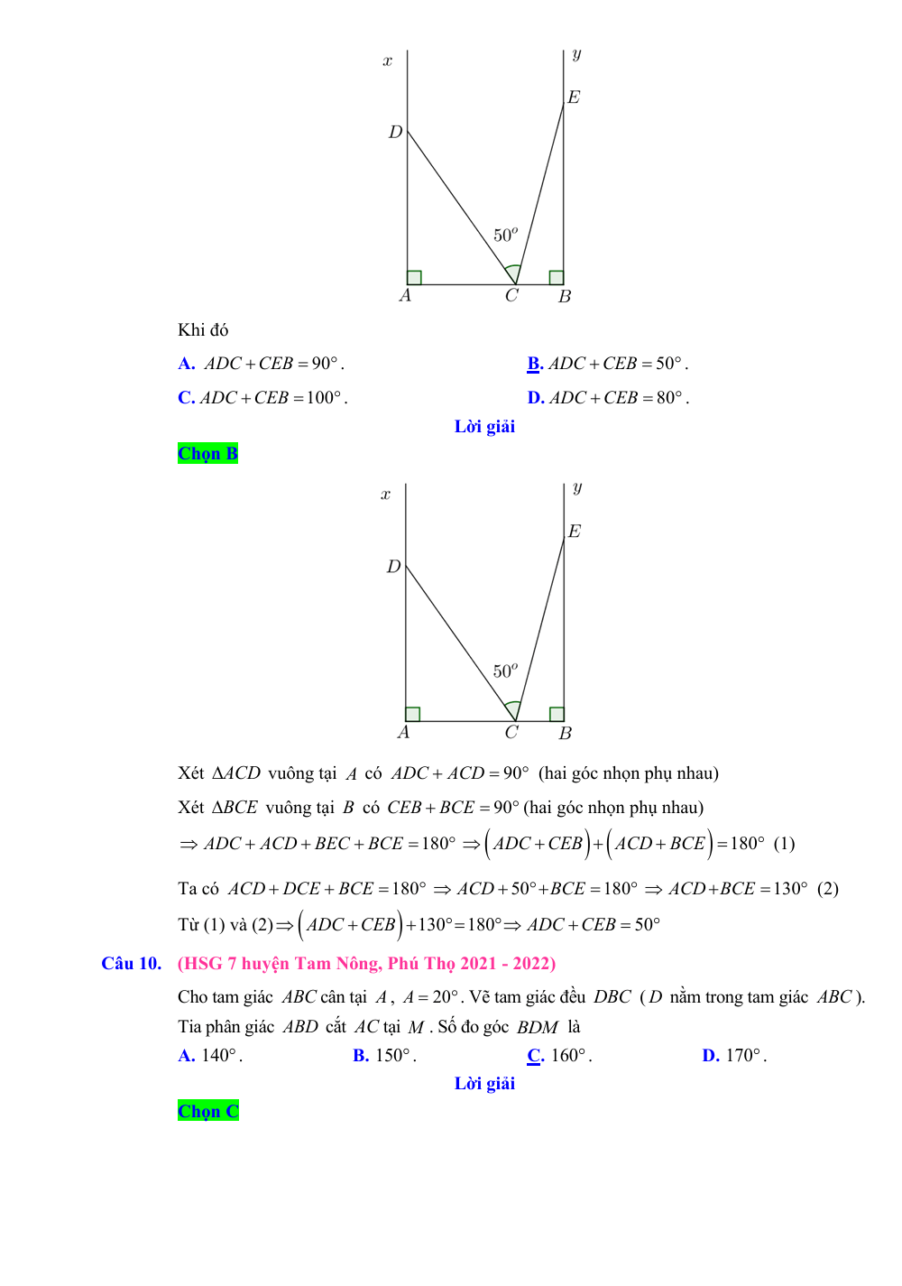 Chuyên đề bồi dưỡng HSG Toán 7 Hình học (có lời giải)