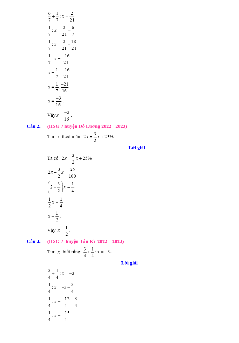 Chuyên đề bồi dưỡng HSG Toán 7 Tìm ẩn chưa biết (có lời giải)