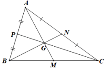 Nhận biết trung tuyến, trọng tâm tam giác và sử dụng tính chất trọng tâm của tam giác (cách giải + bài tập)