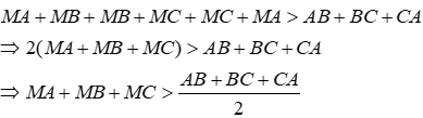 Trắc nghiệm Quan hệ giữa ba cạnh của một tam giác. Bất đẳng thức tam giác