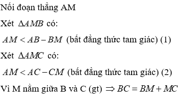 Trắc nghiệm Quan hệ giữa ba cạnh của một tam giác. Bất đẳng thức tam giác