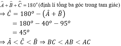 Trắc nghiệm Quan hệ giữa góc và cạnh đối diện trong một tam giác