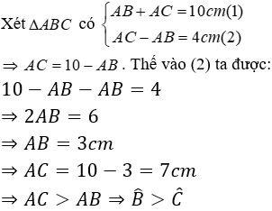 Trắc nghiệm Quan hệ giữa góc và cạnh đối diện trong một tam giác