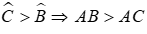 Trắc nghiệm Quan hệ giữa góc và cạnh đối diện trong một tam giác