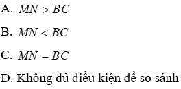 Trắc nghiệm Quan hệ giữa góc và cạnh đối diện trong một tam giác