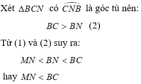 Trắc nghiệm Quan hệ giữa góc và cạnh đối diện trong một tam giác