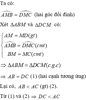 Trắc nghiệm Quan hệ giữa góc và cạnh đối diện trong một tam giác