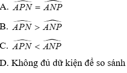 Trắc nghiệm Quan hệ giữa góc và cạnh đối diện trong một tam giác