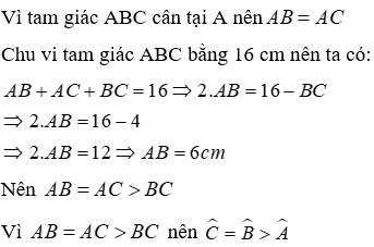 Trắc nghiệm Quan hệ giữa góc và cạnh đối diện trong một tam giác