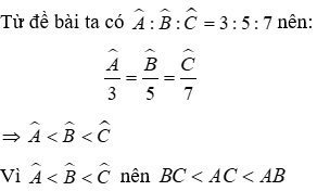 Trắc nghiệm Quan hệ giữa góc và cạnh đối diện trong một tam giác