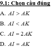 Trắc nghiệm Tính chất ba đường cao của tam giác