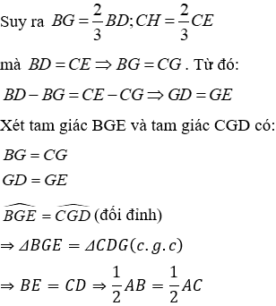 Trắc nghiệm Tính chất ba đường trung tuyến của tam giác