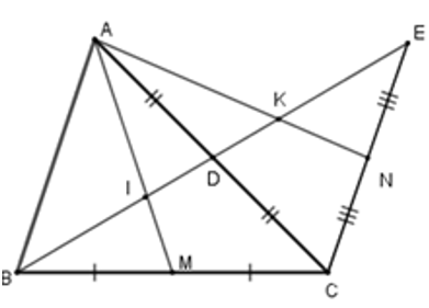 Trắc nghiệm Tính chất ba đường trung tuyến của tam giác