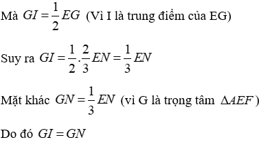 Trắc nghiệm Tính chất ba đường trung tuyến của tam giác