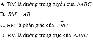 Trắc nghiệm Tính chất đường trung trực của một đoạn thẳng