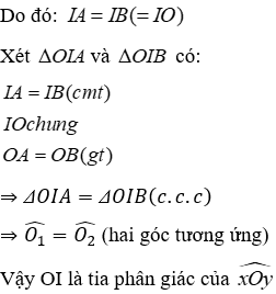 Trắc nghiệm Tính chất đường trung trực của một đoạn thẳng