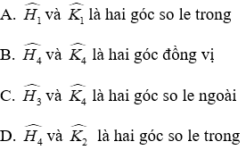 Trắc nghiệm Hai đường thẳng vuông góc