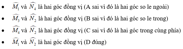 Trắc nghiệm Các góc tạo bởi một đường thẳng cắt hai đường thẳng - Bài tập Toán lớp 7 chọn lọc có đáp án, lời giải chi tiết