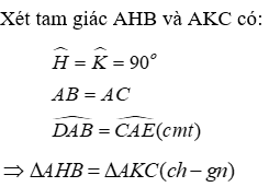 Trắc nghiệm Các trường hợp bằng nhau của tam giác vuông