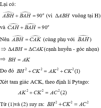 Trắc nghiệm Các trường hợp bằng nhau của tam giác vuông