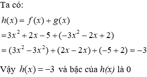 Trắc nghiệm Cộng, trừ đa thức một biến