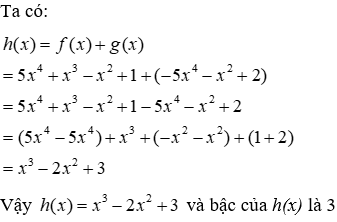 Trắc nghiệm Cộng, trừ đa thức một biến