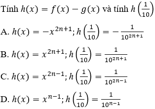 Trắc nghiệm Cộng, trừ đa thức một biến