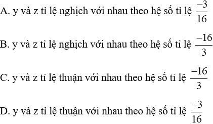 Trắc nghiệm Đại lượng tỉ lệ nghịch